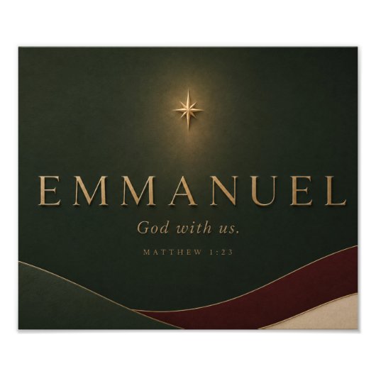 EMMANUEL | Mattheüs 1:23 Christelijk Foto Afdruk (Voorkant)