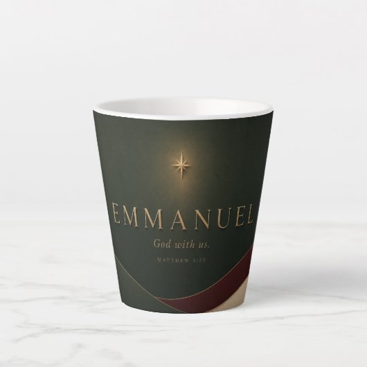 EMMANUEL | Mattheüs 1:23 Christelijk Latte Mok (Voorkant)