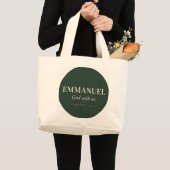 EMMANUEL | Mattheüs 1:23 | Kerstmis Grote Tote Bag (Voorkant (product))