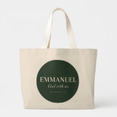 EMMANUEL | Mattheüs 1:23 | Kerstmis Grote Tote Bag (Achterkant)