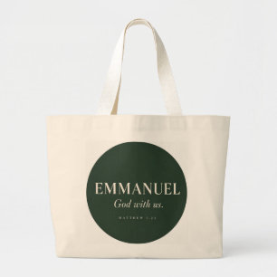 EMMANUEL Mattheüs 1:23 Kerstmis Grote Tote Bag
