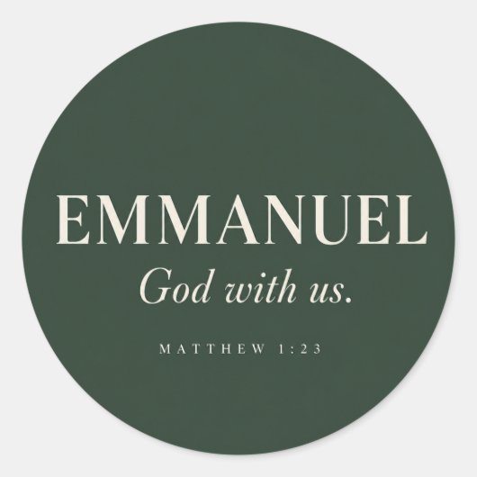 EMMANUEL | Mattheüs 1:23 | Kerstmis Ronde Sticker (Voorkant)