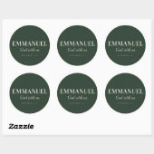 EMMANUEL | Mattheüs 1:23 | Kerstmis Ronde Sticker (Vel)