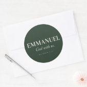 EMMANUEL | Mattheüs 1:23 | Kerstmis Ronde Sticker (Envelop)