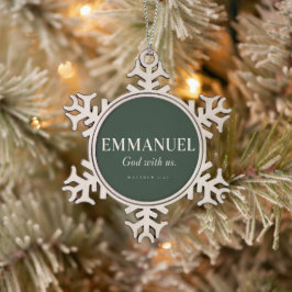 EMMANUEL | Mattheüs 1:23 | Kerstmis Tin Sneeuwvlok Ornament