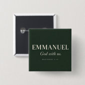 EMMANUEL | Mattheüs 1:23 | Kerstmis Vierkante Button 5,1 Cm (Voorkant /achterkant)
