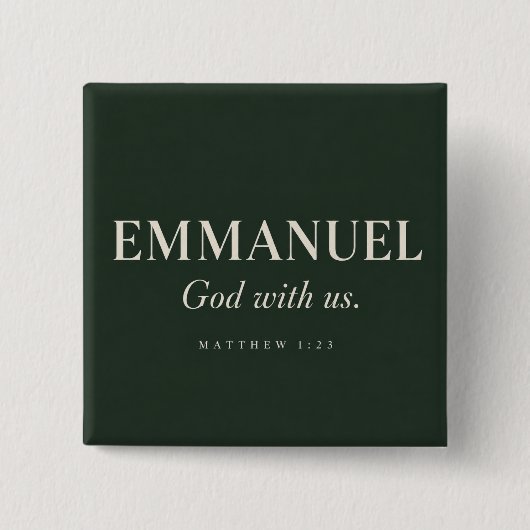 EMMANUEL | Mattheüs 1:23 | Kerstmis Vierkante Button 5,1 Cm (Voorkant)
