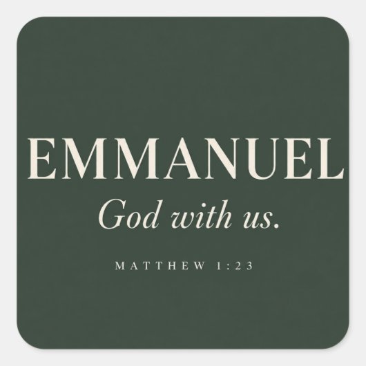 EMMANUEL | Mattheüs 1:23 | Kerstmis Vierkante Sticker (Voorkant)