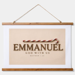 EMMANUEL | Mattheüs 1:23 Kerstmis | Warm Creme Hangend Wandkleed