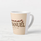 EMMANUEL | Mattheüs 1:23 Kerstmis | Warm Creme Latte Mok (Rechterhoek)