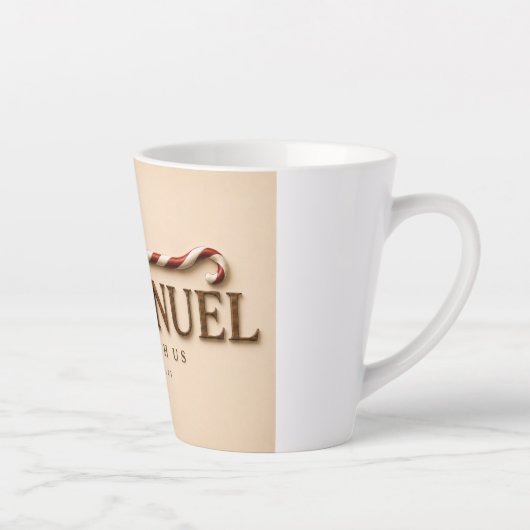 EMMANUEL | Mattheüs 1:23 Kerstmis | Warm Creme Latte Mok (Rechts)