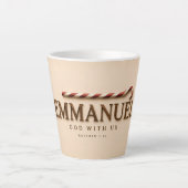 EMMANUEL | Mattheüs 1:23 Kerstmis | Warm Creme Latte Mok (Voorkant)