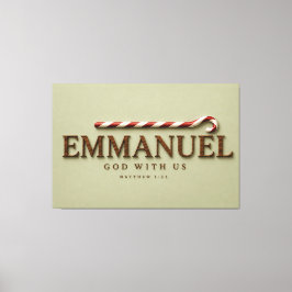 EMMANUEL | Mattheüs 1:23 Kerstmis | Zachte Salie Canvas Afdruk