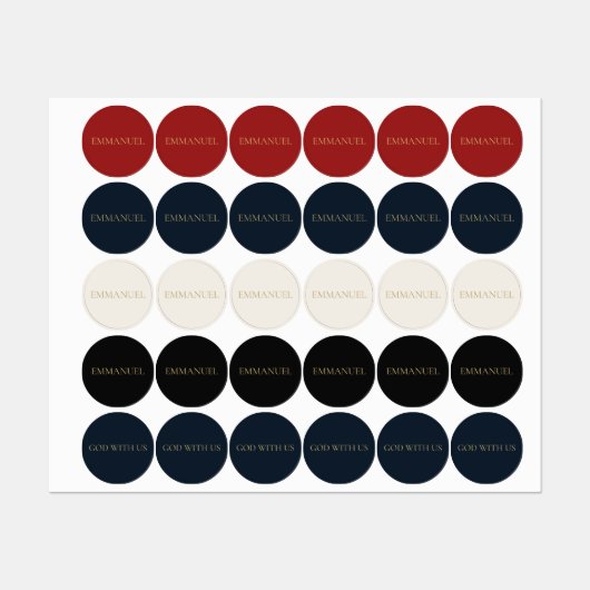 Emmanuel — Minimal Round Christian Sticker Labels (Vel)