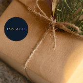 EMMANUEL Navy Kerststicker #3 Ronde Sticker