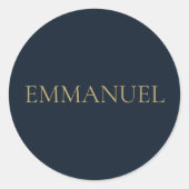 EMMANUEL Navy Kerststicker #3 Ronde Sticker (Voorkant)