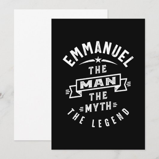 Emmanuel Persoonlijke naam Birthday Gift Bedankkaart (Voorkant / Achterkant)