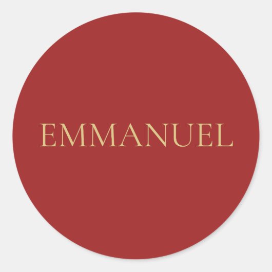 EMMANUEL - Red Minimal Christmas Sticker #4 (Voorkant)
