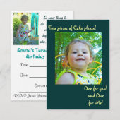 Emma's 2e bday-uitnodiging #2 kaart (Voorkant / Achterkant)