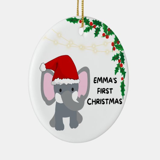 Emma's eerste Kerstmis Keramisch Ornament (Rechts)