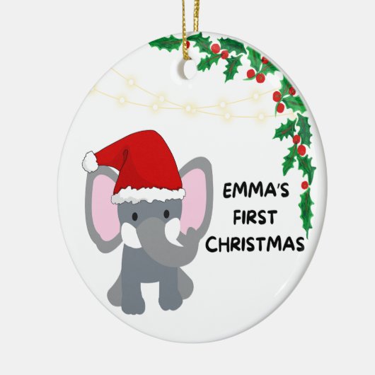 Emma's eerste Kerstmis Keramisch Ornament (Links)