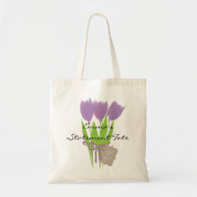 Emma's Schattigee Lila Tulpen Floral Statement Tas