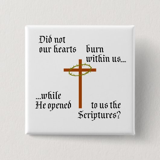 Emmaus Vierkante Button 5,1 Cm (Voorkant)