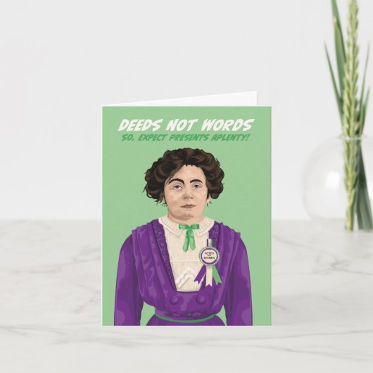 Emmeline Pankhurst Deeds geen woorden Birthday Kaart (Voorkant)