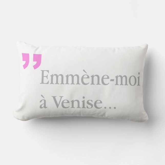 Emmene-moi a Venise Lovers wil 2side BW Lumbar Kussen (Voorkant)