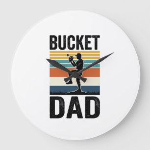 Emmer Dad Retro Honkbal Vader Vector Design_1 Grote Klok