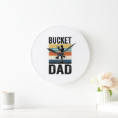 Emmer Dad Retro Honkbal Vader Vector Design_1 Grote Klok (Huis)