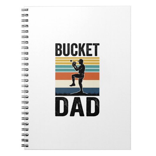 Emmer Dad Retro Honkbal Vader Vector Design_1 Notitieboek (Voorkant)