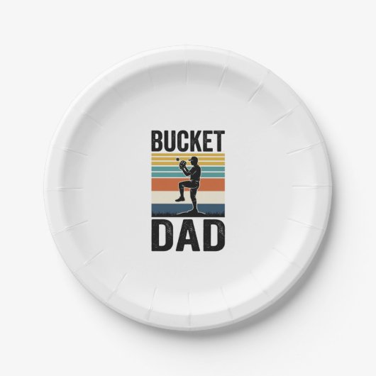 Emmer Dad Retro Honkbal Vader Vector Design_1 Papieren Bordje (Voorkant)