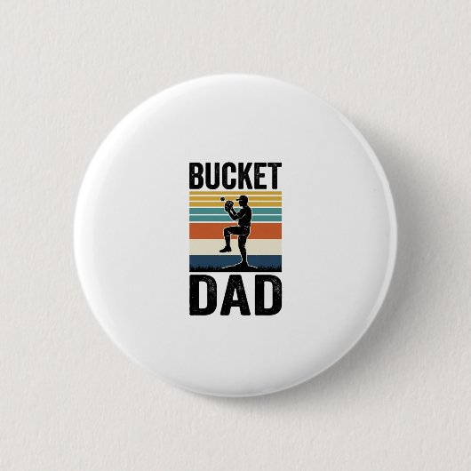 Emmer Dad Retro Honkbal Vader Vector Design_1 Ronde Button 5,7 Cm (Voorkant)