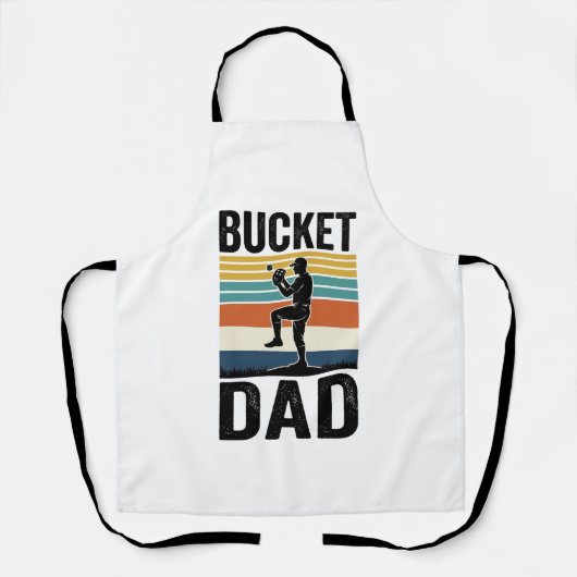 Emmer Dad Retro Honkbal Vader Vector Design_1 Schort (Voorkant)