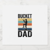 Emmer Dad Retro Honkbal Vader Vector Design_1 Sparkling Wijnetiket (Enkel label)