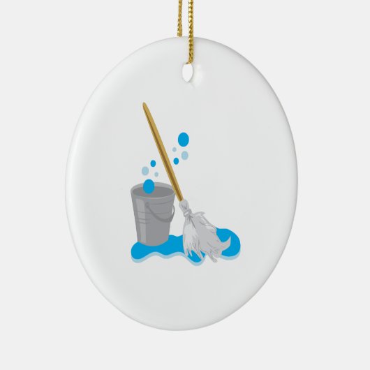 Emmer en Mop Keramisch Ornament (Rechts)