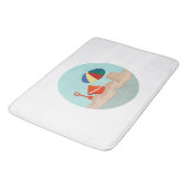 Emmer en Spade Cirkel Strand Scène Illustratie Badmat (Gekanteld)