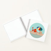 Emmer en Spade Cirkel Strand Scène Illustratie Notitieboek (Binnen)