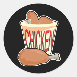 emmer gefrituurde kip ronde sticker