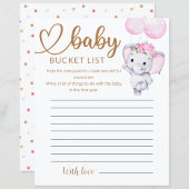 Emmer-lijst van Baby shower voor olifanten en vent