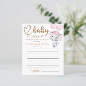 Emmer-lijst van Baby shower voor olifanten en vent (Staand voorkant)