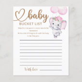 Emmer-lijst van Baby shower voor olifanten en vent (Voorkant)