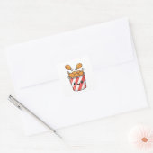 Emmer met Gebakken Kip Vierkante Sticker (Envelop)