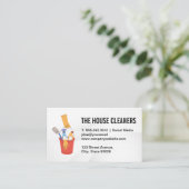 Emmer met reinigingsproducten visitekaartje (Staand voorkant)