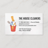 Emmer met reinigingsproducten visitekaartje (Voorkant)