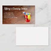 Emmer met schoonmaakmiddelen | Houten vloeren Visitekaartje (Voorkant / Achterkant)