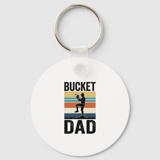 Emmer Papa Retro Honkbal Vader Vector Design_1 Sleutelhanger (Voorkant)