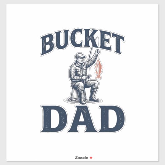 Emmer Papa Vissen Vintage Gravure Ontwerp_1 Sticker (Vel)