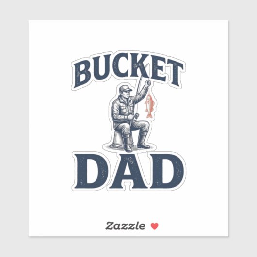 Emmer Vader Vissen Vintage Gravure Design_1 Sticker (Vel)